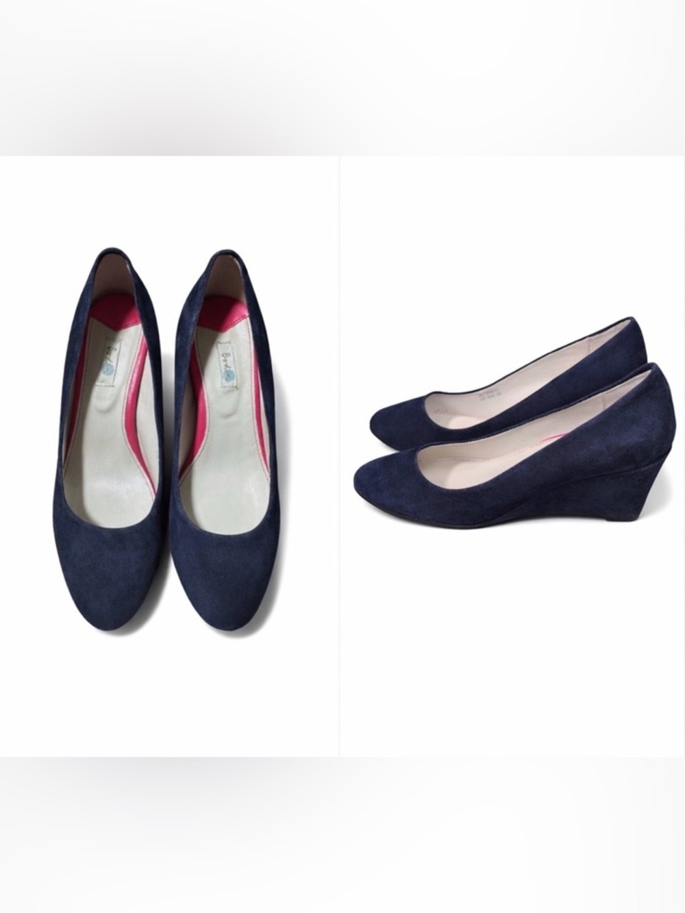 ⭐️HP⭐️ Boden- women’s navy suede shoes with wedge heel. Size 38/7